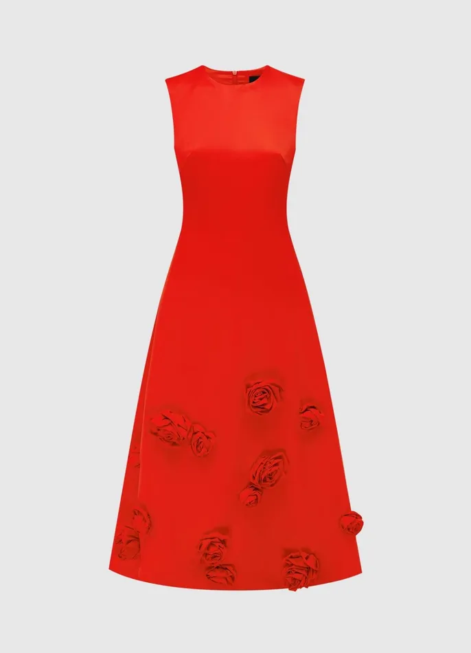 Dresses and Jumpsuits Women LEO LIN Cleo Sleeveless Midi Dress 8211 Scarlet