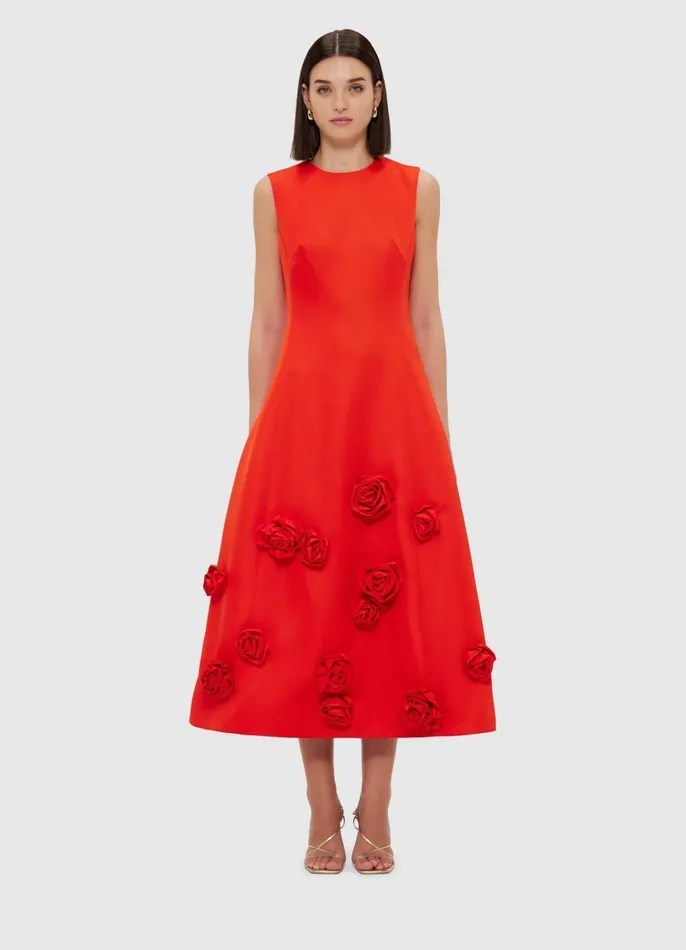 Dresses and Jumpsuits Women LEO LIN Cleo Sleeveless Midi Dress 8211 Scarlet
