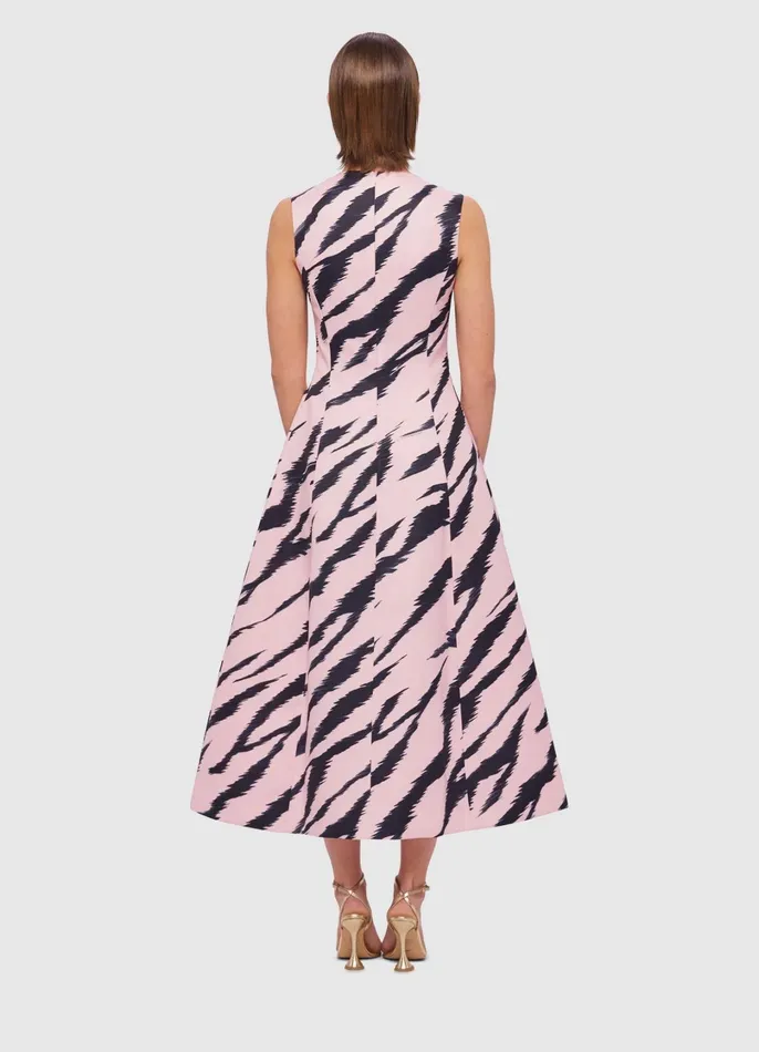 Dresses and Jumpsuits Women LEO LIN Cleo Sleeveless Midi Dress 8211 Tiger Print In Pink
