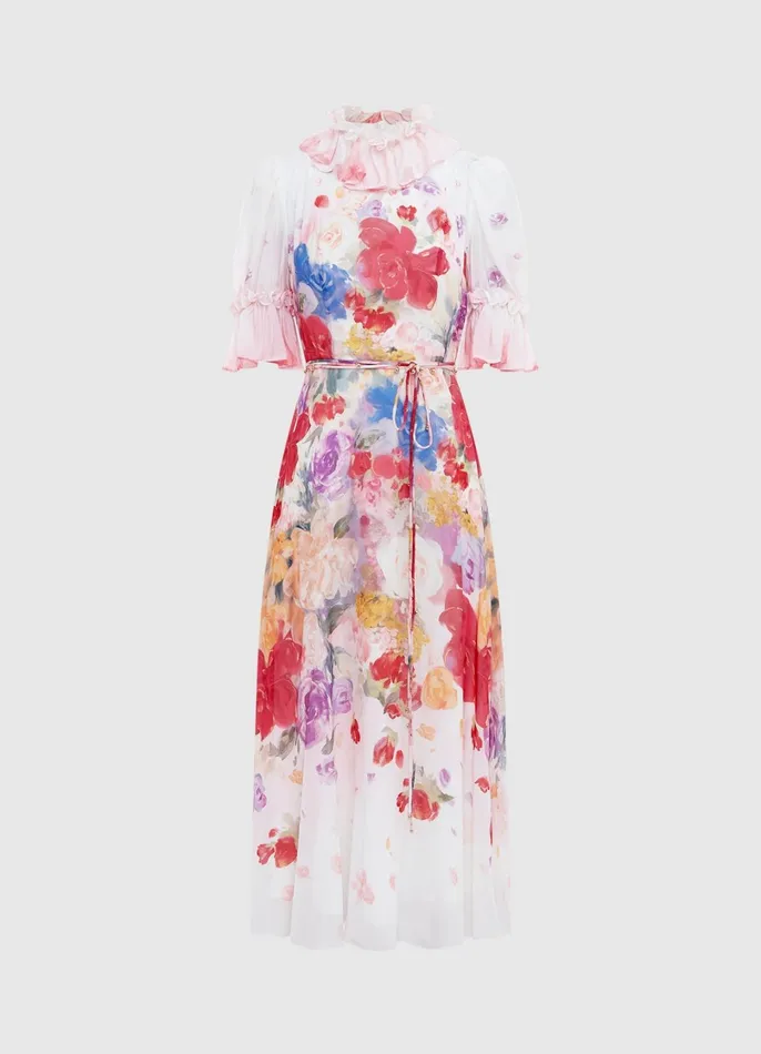 Dresses and Jumpsuits Women LEO LIN Joanna Midi Dress 8211 Fleur Print