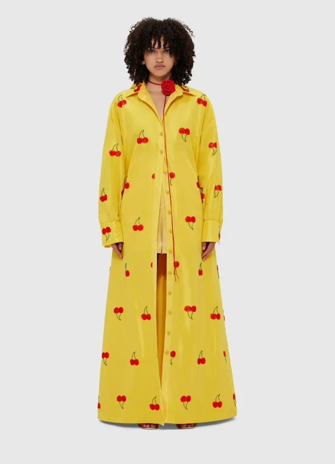 Dresses and Jumpsuits Women LEO LIN Madeline Embellished Coat Dress 8211 Cherry Beading