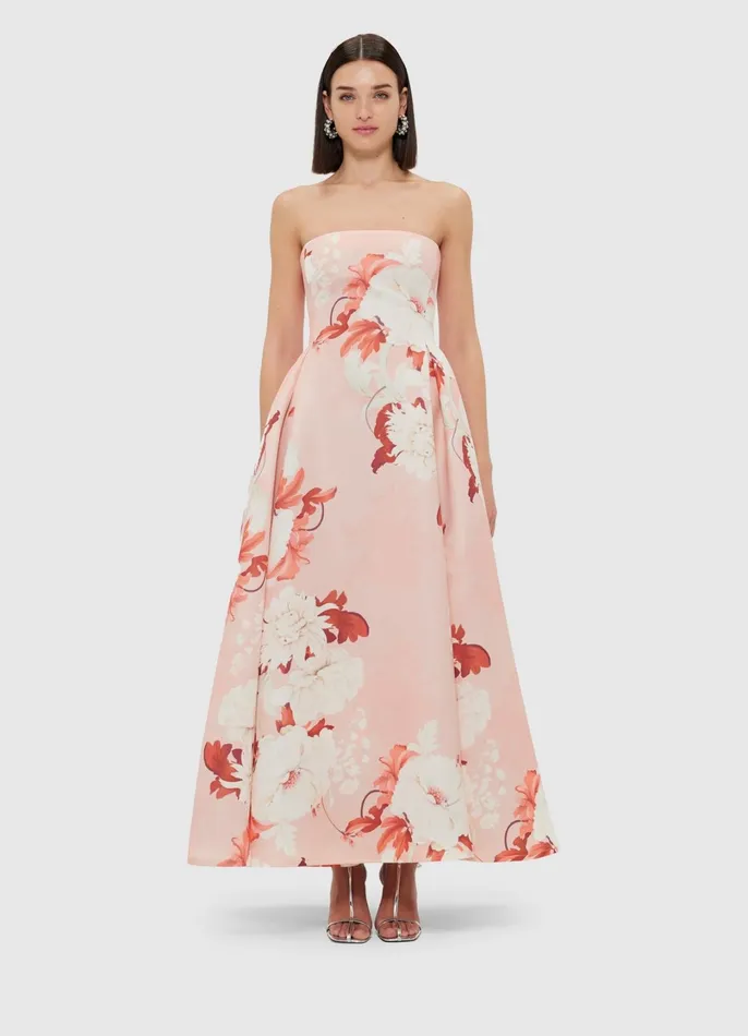 Dresses and Jumpsuits Women LEO LIN Nora Bustier Maxi Dress 8211 Peony Print