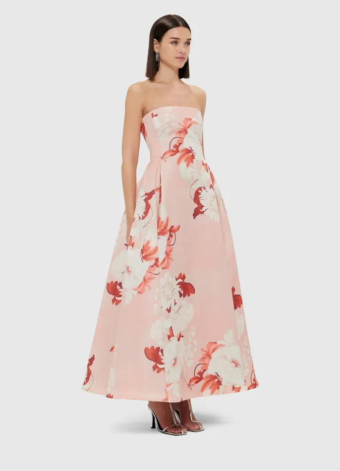 Dresses and Jumpsuits Women LEO LIN Nora Bustier Maxi Dress 8211 Peony Print