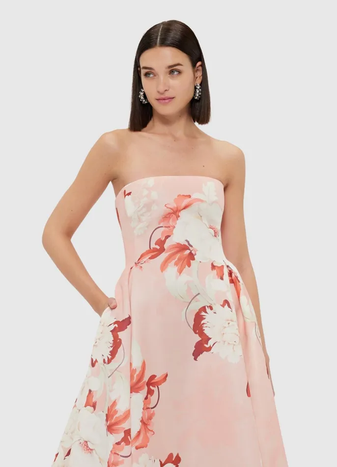 Dresses and Jumpsuits Women LEO LIN Nora Bustier Maxi Dress 8211 Peony Print