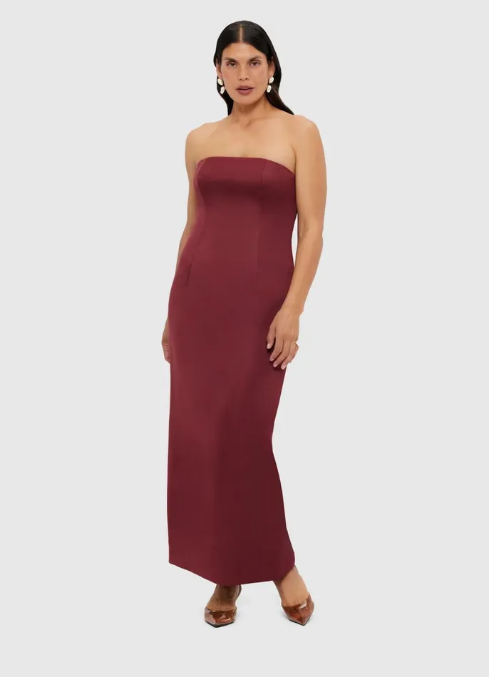 Dresses and Jumpsuits Women LEO LIN Rayna Bustier Maxi Dress 8211 Burgundy