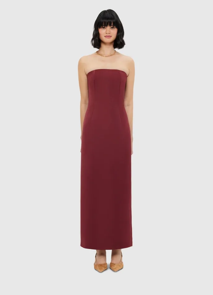 Dresses and Jumpsuits Women LEO LIN Rayna Bustier Maxi Dress 8211 Burgundy
