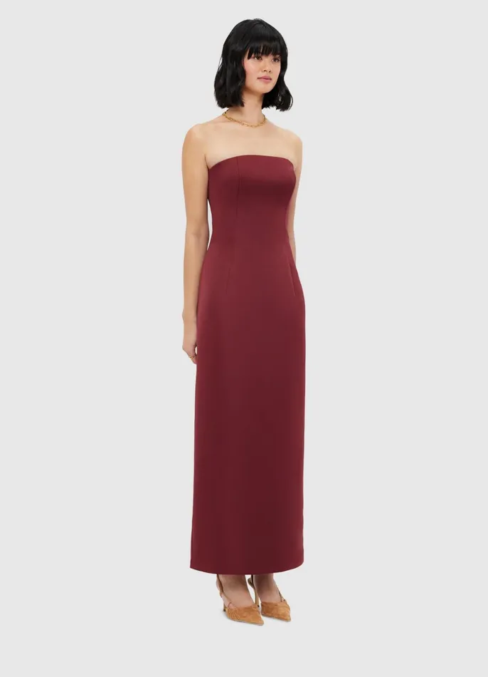 Dresses and Jumpsuits Women LEO LIN Rayna Bustier Maxi Dress 8211 Burgundy