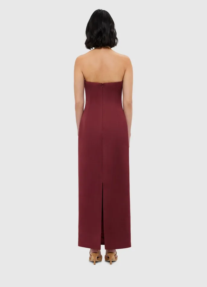 Dresses and Jumpsuits Women LEO LIN Rayna Bustier Maxi Dress 8211 Burgundy