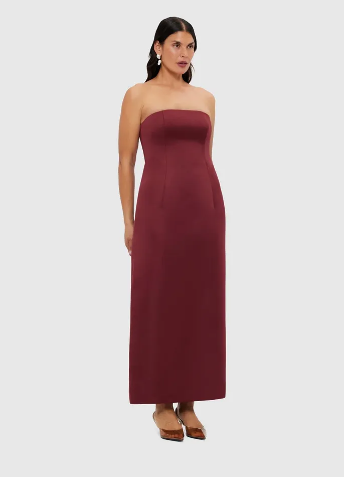 Dresses and Jumpsuits Women LEO LIN Rayna Bustier Maxi Dress 8211 Burgundy