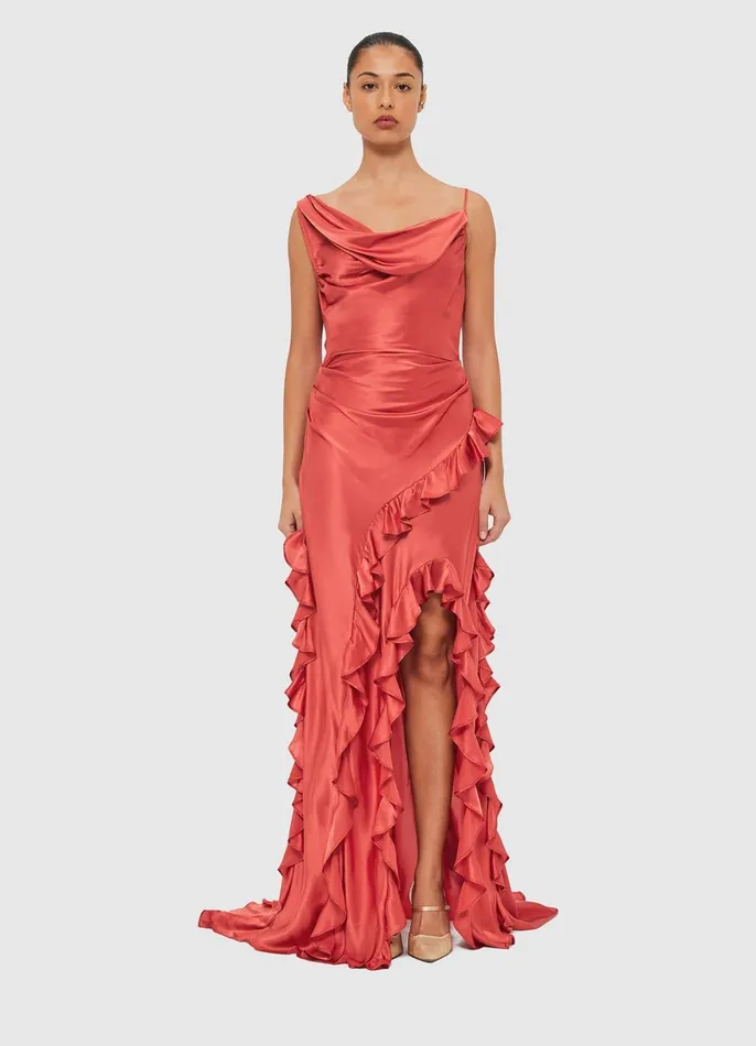 Dresses and Jumpsuits Women LEO LIN Remy Low Back Split Maxi Dress 8211 Mulberry