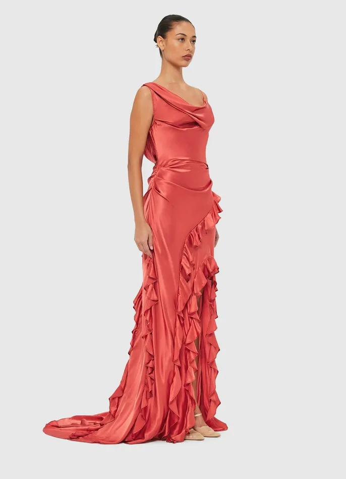 Dresses and Jumpsuits Women LEO LIN Remy Low Back Split Maxi Dress 8211 Mulberry