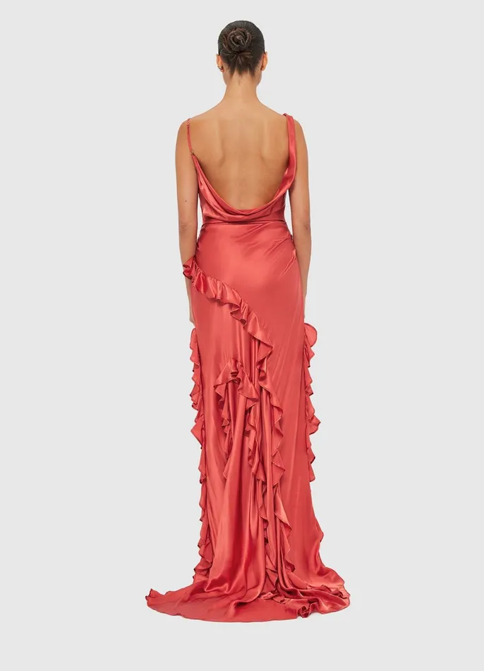 Dresses and Jumpsuits Women LEO LIN Remy Low Back Split Maxi Dress 8211 Mulberry