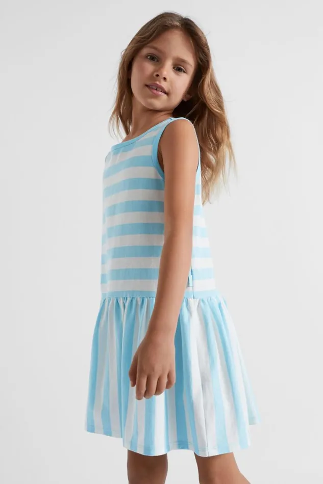 Dresses Girl Seed Heritage Stripe Tank Dress Ocean Blue