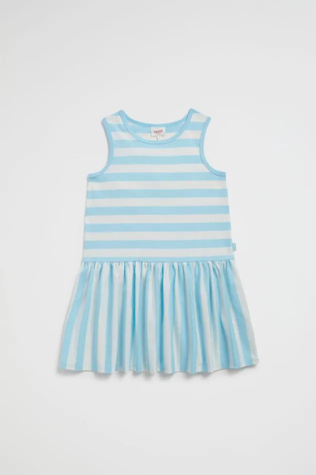 Dresses Girl Seed Heritage Stripe Tank Dress Ocean Blue
