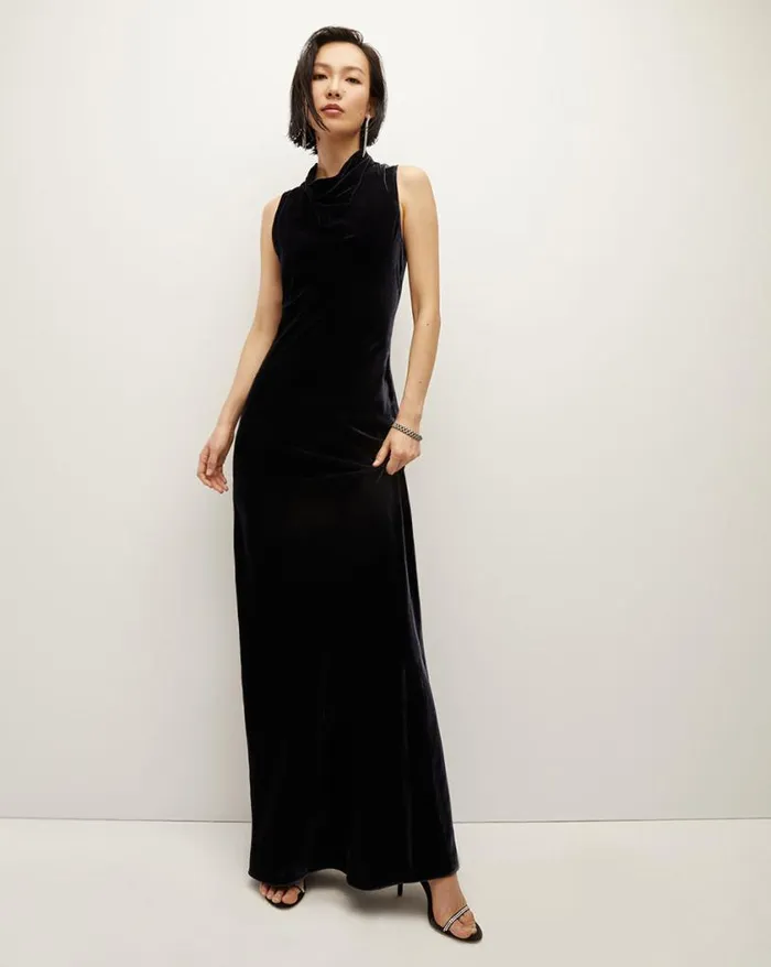 Dresses Shop Veronica Beard Kura Velvet Dress Navy