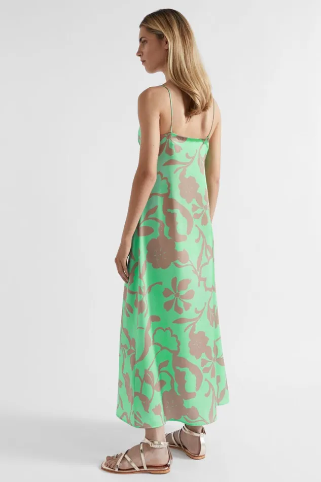 Dresses Woman Seed Heritage Satin Floral Twist Dress Key Lime Floral