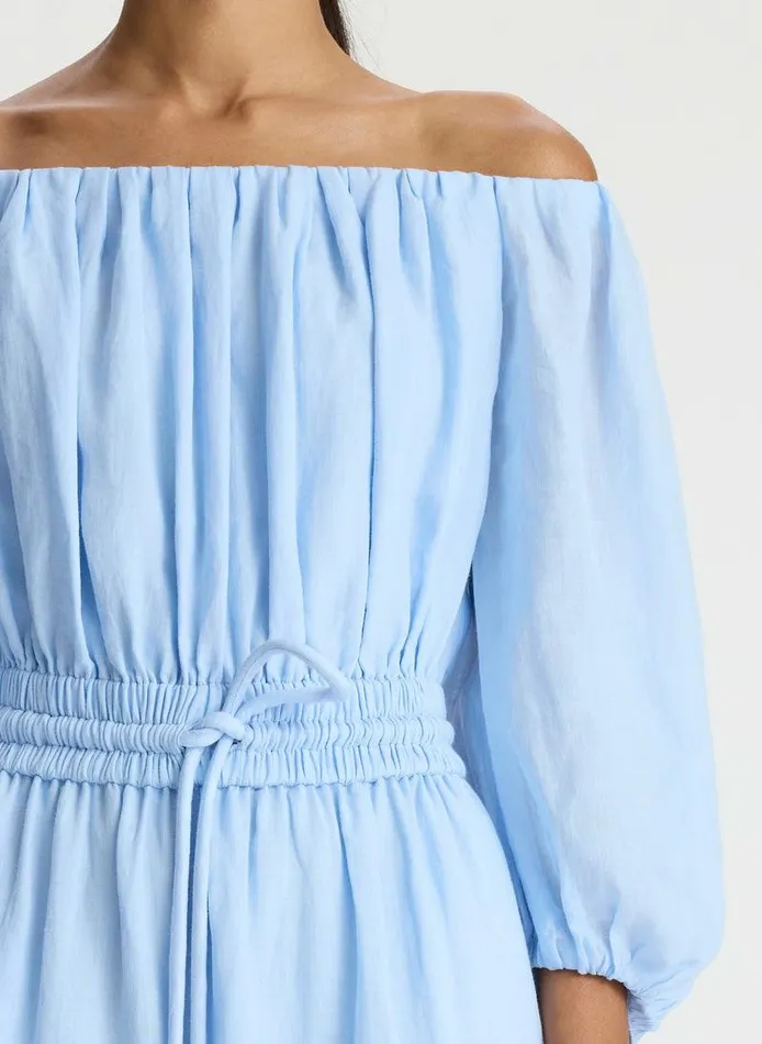 Dresses Women ALC Indy Off Shoulder Midi Dress Sky Blue Dresses Women ALC Indy Off Shoulder Midi Dress Sky Blue