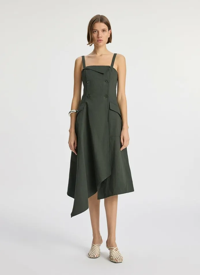 Dresses Women ALC Scarlett Cotton Midi Dress Mossy Dresses Women ALC Scarlett Cotton Midi Dress Mossy