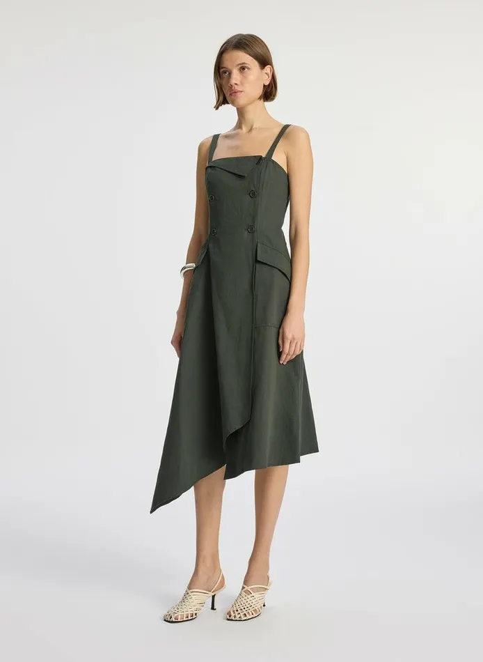 Dresses Women ALC Scarlett Cotton Midi Dress Mossy Dresses Women ALC Scarlett Cotton Midi Dress Mossy