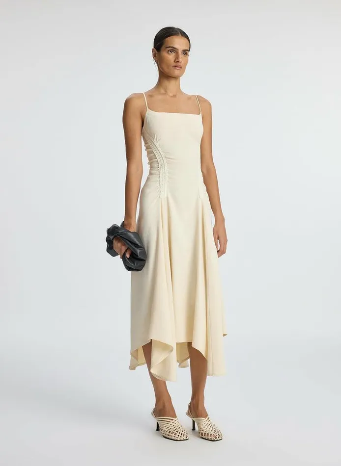 Dresses Women ALC Silvia Stretch Linen Midi Dress Bone