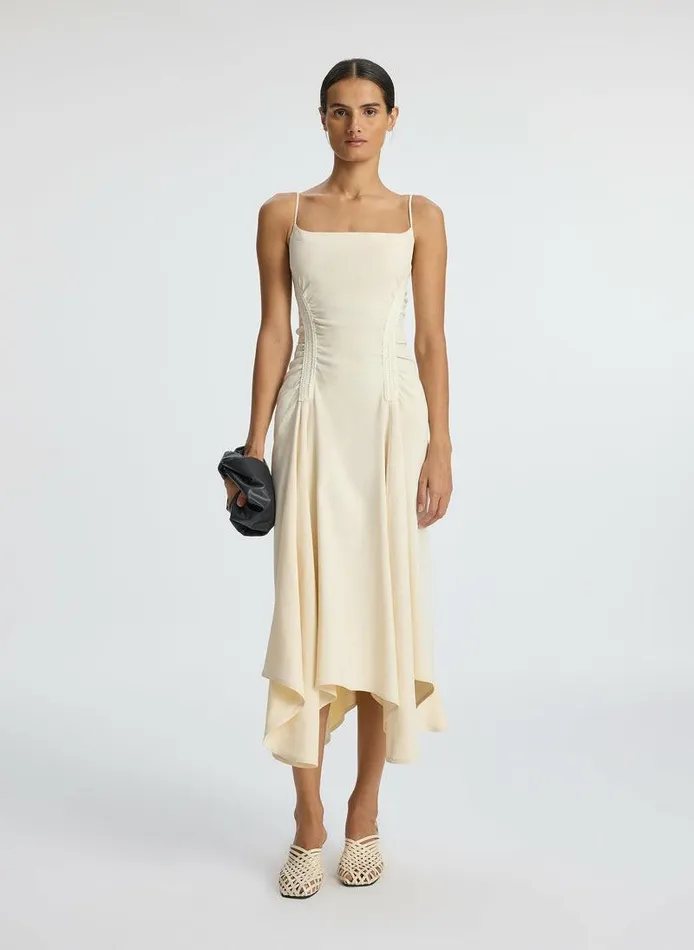 Dresses Women ALC Silvia Stretch Linen Midi Dress Bone Dresses Women ALC Silvia Stretch Linen Midi Dress Bone