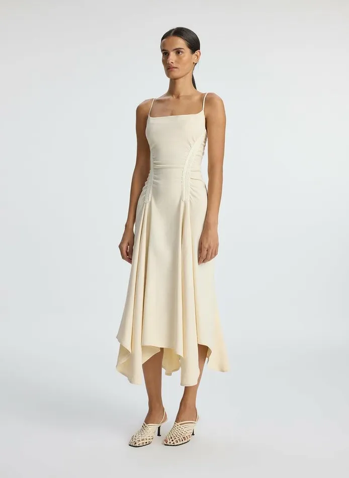 Dresses Women ALC Silvia Stretch Linen Midi Dress Bone Dresses Women ALC Silvia Stretch Linen Midi Dress Bone