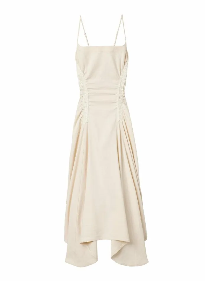 Dresses Women ALC Silvia Stretch Linen Midi Dress Bone Dresses Women ALC Silvia Stretch Linen Midi Dress Bone