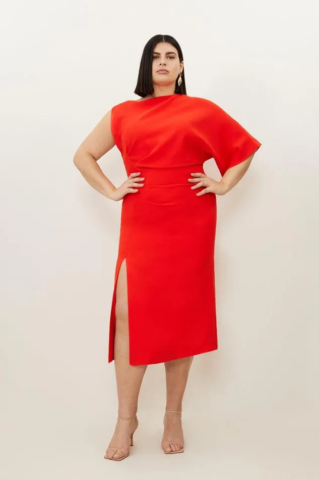 Dresses Women Karen Millen Plus Size Fluid Tailored Asymmetric Sleeve Maxi Dress Red Dresses Women Karen Millen Plus Size Fluid Tailored Asymmetric Sleeve Maxi Dress Red