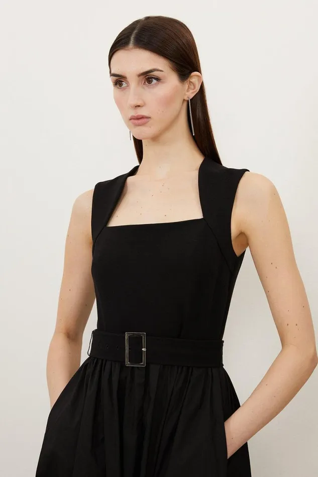 Dresses Women Karen Millen Scoop Neck Jersey Cotton Mix Maxi Dress
