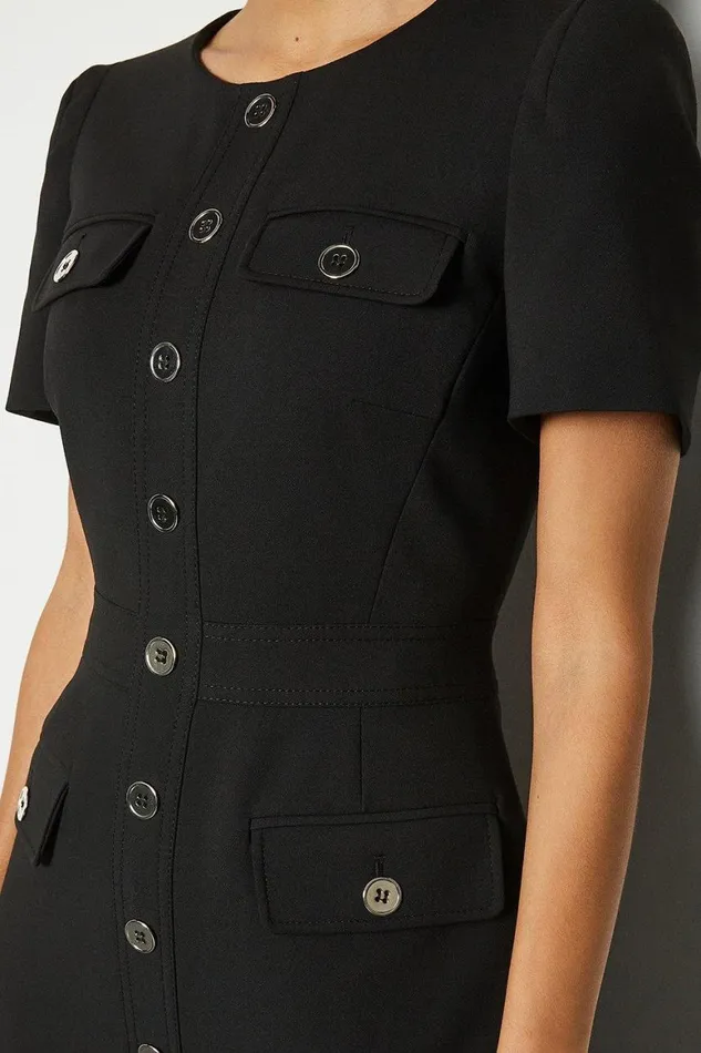 Dresses Women Karen Millen Tailored Utility Midi Dress Black