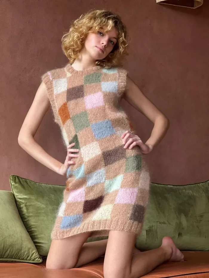 Dresses Women Rose Carmine DRESS PIXELS BEIGE