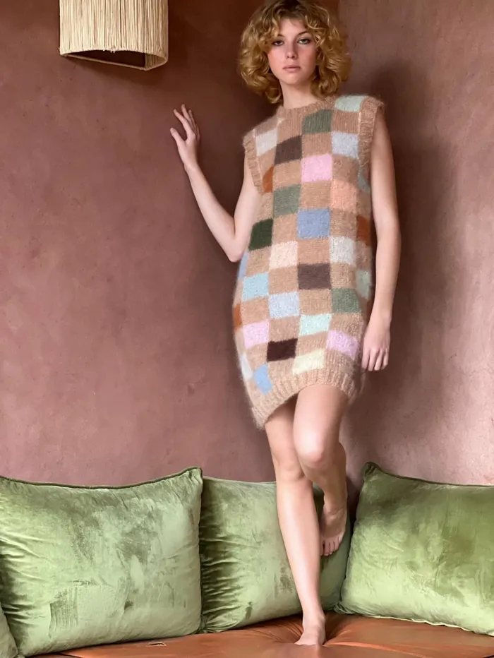 Dresses Women Rose Carmine DRESS PIXELS BEIGE