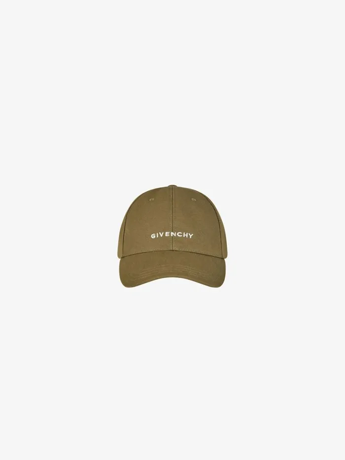 Embroidered Cap In Rip And Repair Cotton Dark Khaki Men Givenchy Beanies and Caps