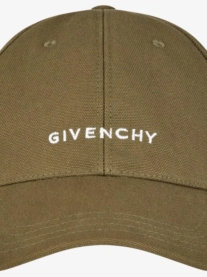 Embroidered Cap In Rip And Repair Cotton Dark Khaki Men Givenchy Beanies and Caps