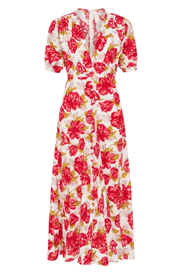 Faithfull The Brand Dresses Bellavista Midi Dress Isadora Floral Red 8211 Final Sale 8211 Women Faithfull The Brand Dresses Bellavista Midi Dress Isadora Floral Red 8211 Final Sale 8211 Women
