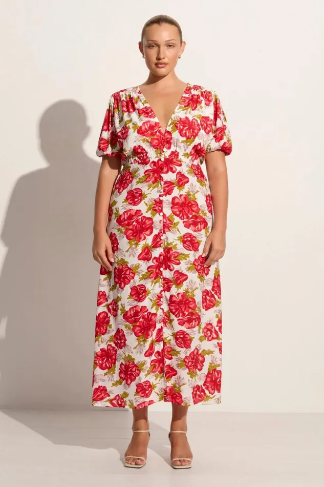 Faithfull The Brand Dresses Bellavista Midi Dress Isadora Floral Red 8211 Final Sale 8211 Women Faithfull The Brand Dresses Bellavista Midi Dress Isadora Floral Red 8211 Final Sale 8211 Women