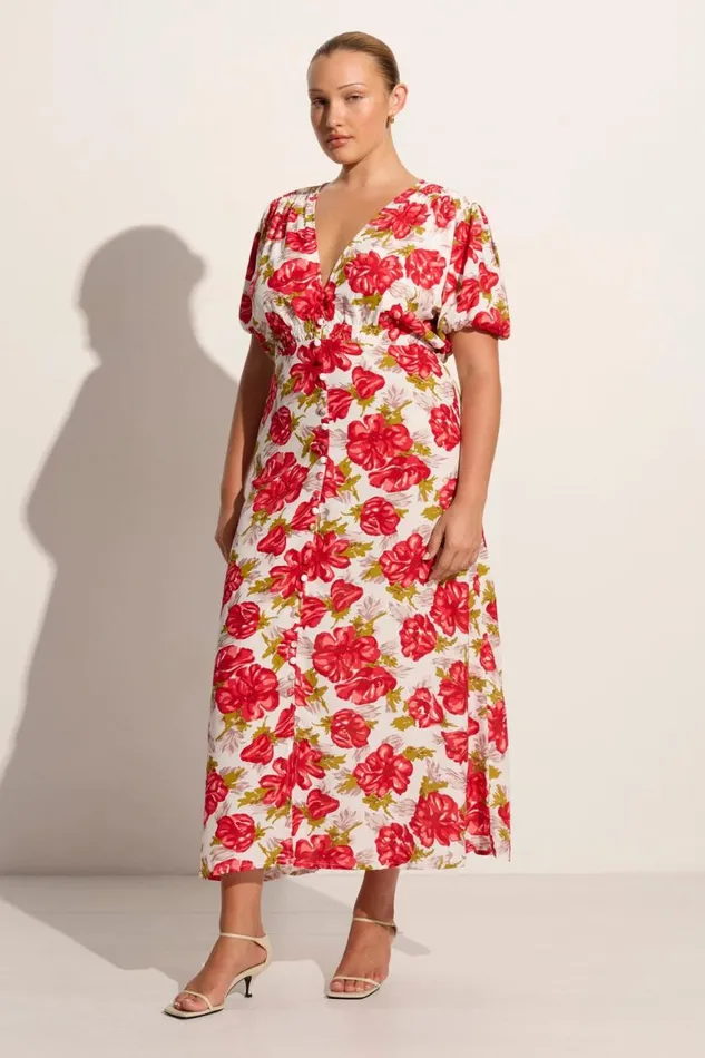 Faithfull The Brand Dresses Bellavista Midi Dress Isadora Floral Red 8211 Final Sale 8211 Women Faithfull The Brand Dresses Bellavista Midi Dress Isadora Floral Red 8211 Final Sale 8211 Women