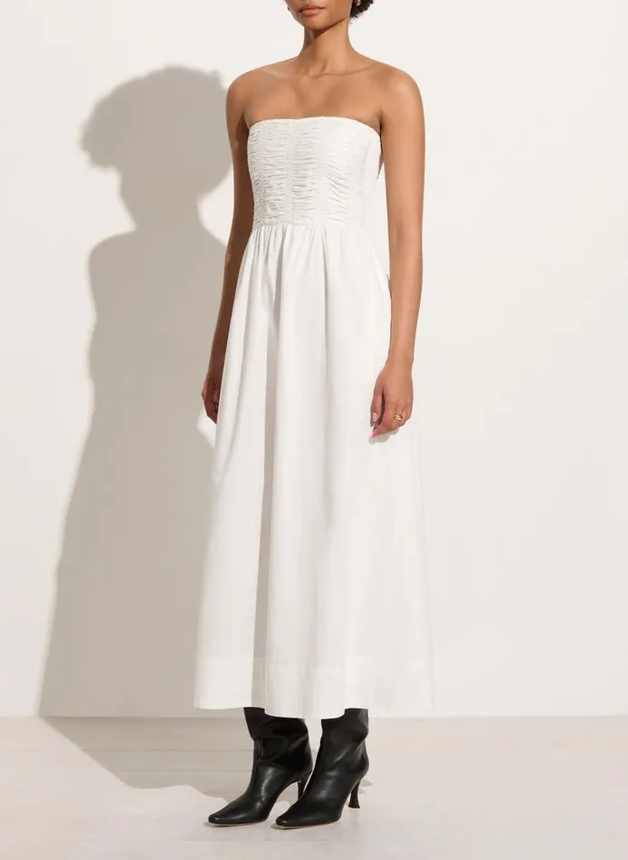 Faithfull The Brand Dresses Dominquez Midi Dress White 8211 Women Faithfull The Brand Dresses Dominquez Midi Dress White 8211 Women