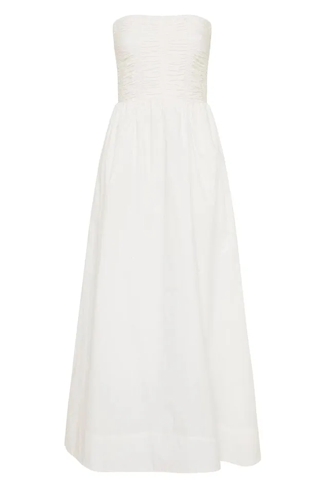 Faithfull The Brand Dresses Dominquez Midi Dress White 8211 Women Faithfull The Brand Dresses Dominquez Midi Dress White 8211 Women