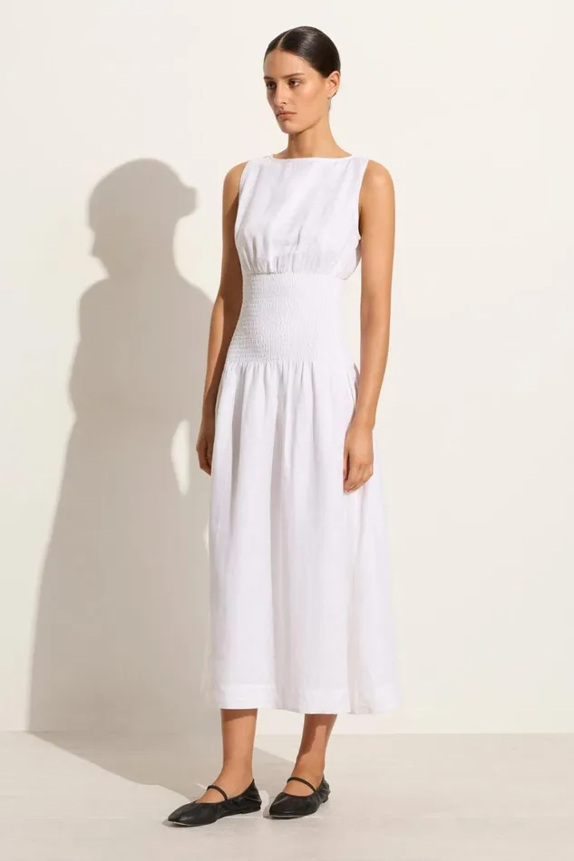 Faithfull The Brand Dresses La Canella Midi Dress White 8211 Final Sale 8211 Women Faithfull The Brand Dresses La Canella Midi Dress White 8211 Final Sale 8211 Women