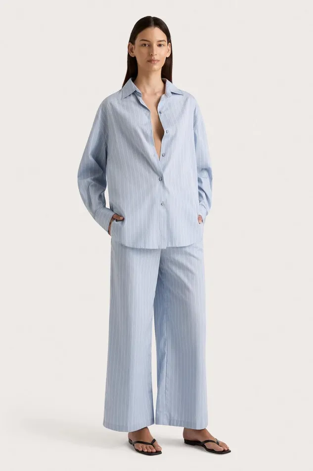 Faithfull The Brand Pants Freja Pant Blue Pinstripe 8211 Women Faithfull The Brand Pants Freja Pant Blue Pinstripe 8211 Women