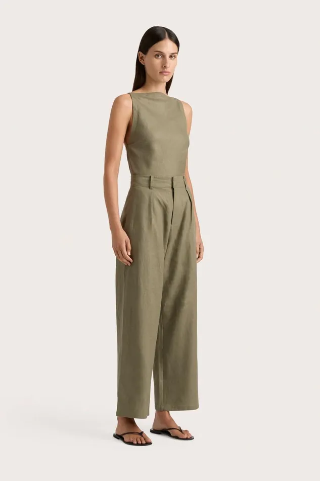 Faithfull The Brand Pants Ida Pant Khaki 8211 Women Faithfull The Brand Pants Ida Pant Khaki 8211 Women