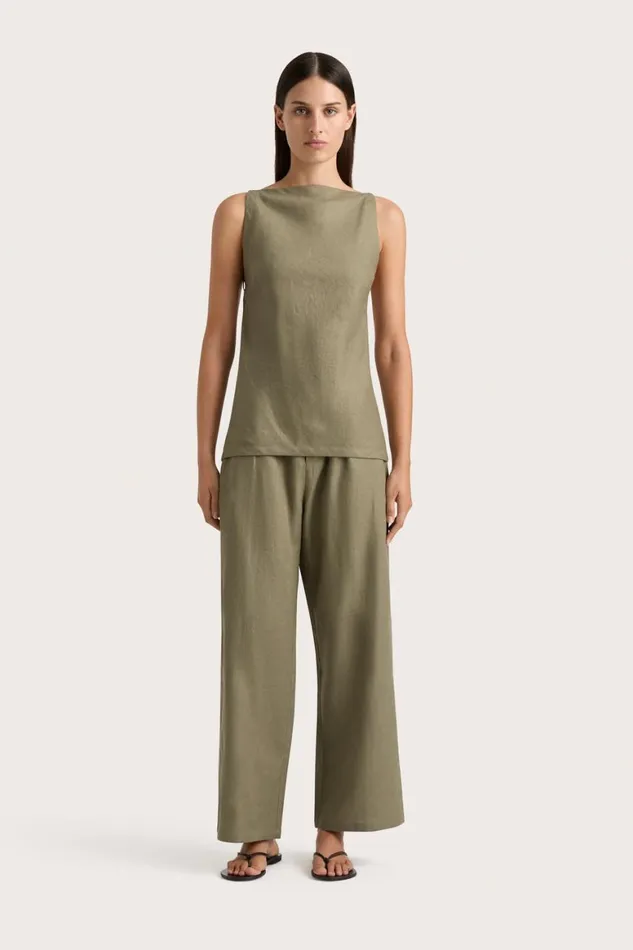 Faithfull The Brand Pants Ida Pant Khaki 8211 Women Faithfull The Brand Pants Ida Pant Khaki 8211 Women
