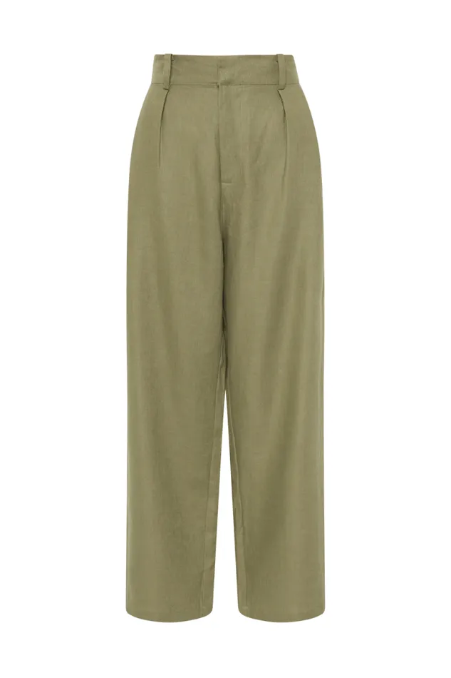 Faithfull The Brand Pants Ida Pant Khaki 8211 Women Faithfull The Brand Pants Ida Pant Khaki 8211 Women