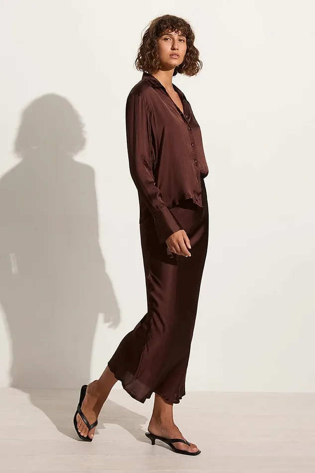Faithfull The Brand Skirts and Shorts Ancora Skirt Dark Truffle 8211 Final Sale 8211 Women Faithfull The Brand Skirts and Shorts Ancora Skirt Dark Truffle 8211 Final Sale 8211 Women