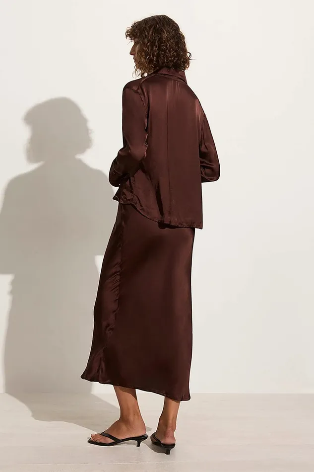 Faithfull The Brand Skirts and Shorts Ancora Skirt Dark Truffle 8211 Final Sale 8211 Women Faithfull The Brand Skirts and Shorts Ancora Skirt Dark Truffle 8211 Final Sale 8211 Women