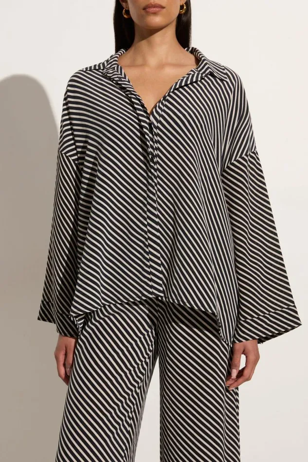 Faithfull The Brand Tops Amici Shirt Toscano Stripe Black 8211 Women