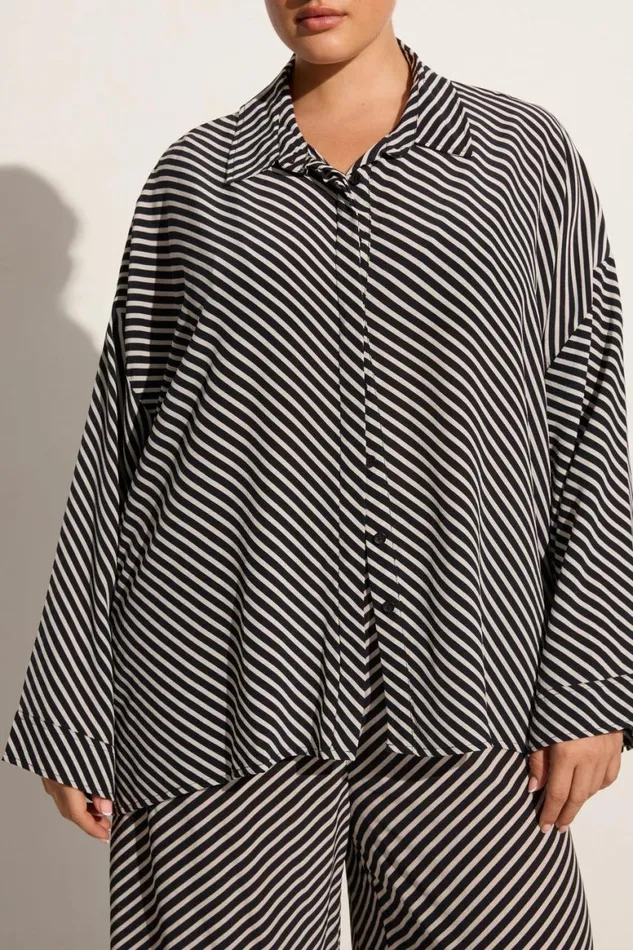 Faithfull The Brand Tops Amici Shirt Toscano Stripe Black 8211 Women Faithfull The Brand Tops Amici Shirt Toscano Stripe Black 8211 Women
