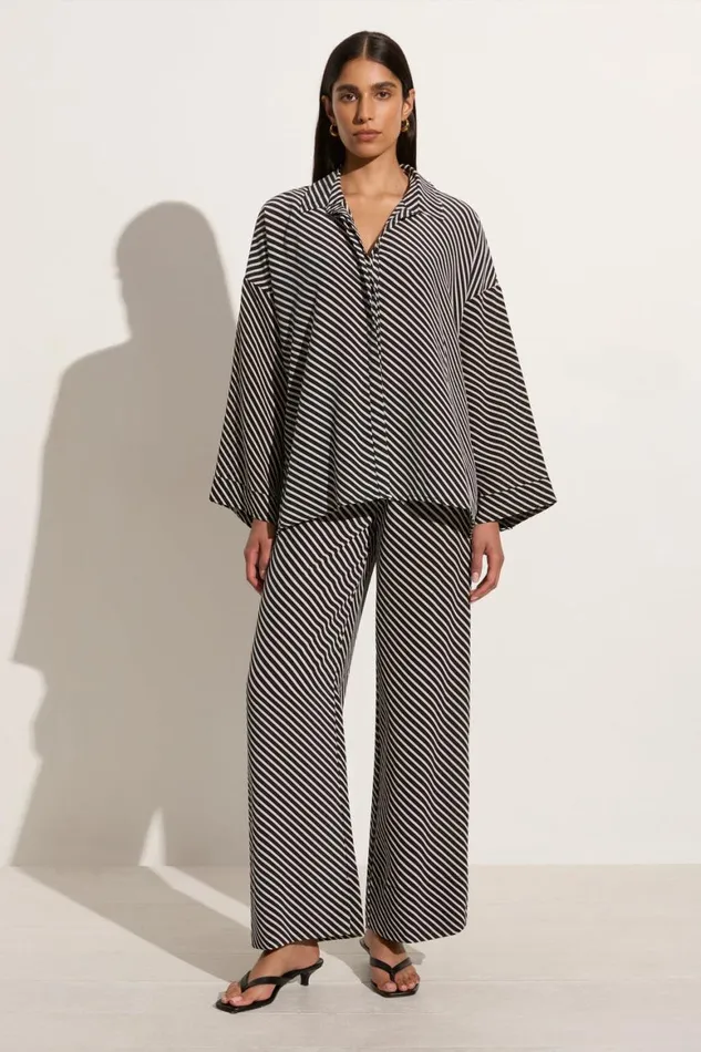 Faithfull The Brand Tops Amici Shirt Toscano Stripe Black 8211 Women Faithfull The Brand Tops Amici Shirt Toscano Stripe Black 8211 Women