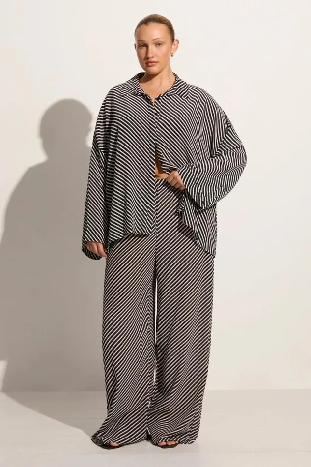 Faithfull The Brand Tops Amici Shirt Toscano Stripe Black 8211 Women Faithfull The Brand Tops Amici Shirt Toscano Stripe Black 8211 Women